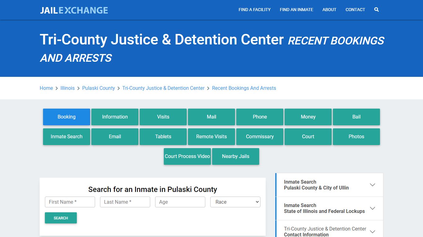 Tri-County Justice & Detention Center IL Recent Arrests and Bookings